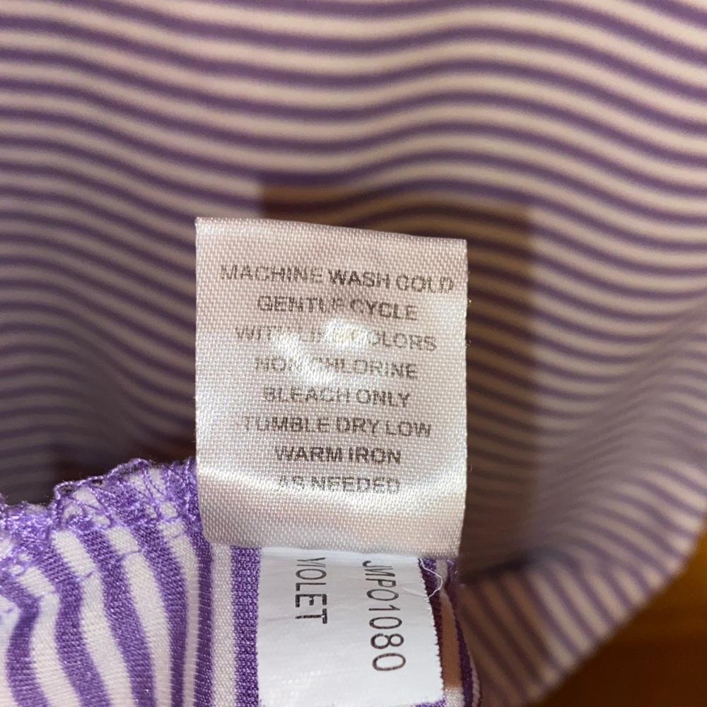 Johnnie-O Polo Shirt Purple White Striped Large - Picture 5 of 5